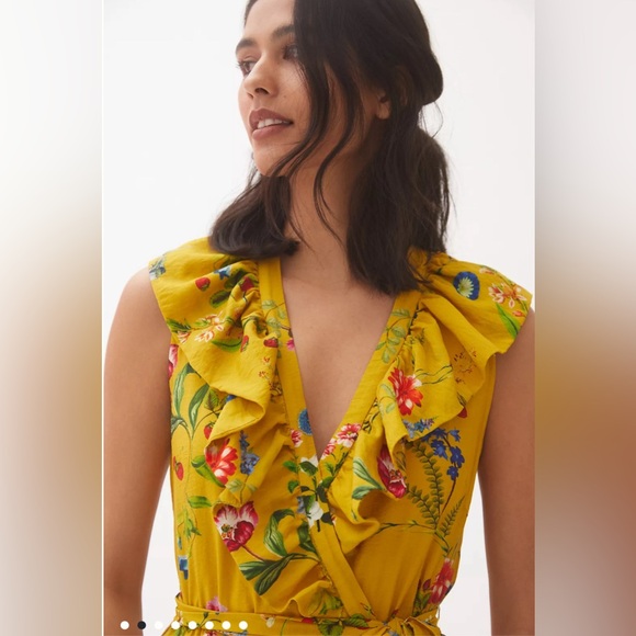 Anthropologie Maeve Floral-Wrap Mini Dress NWT - Picture 4 of 13